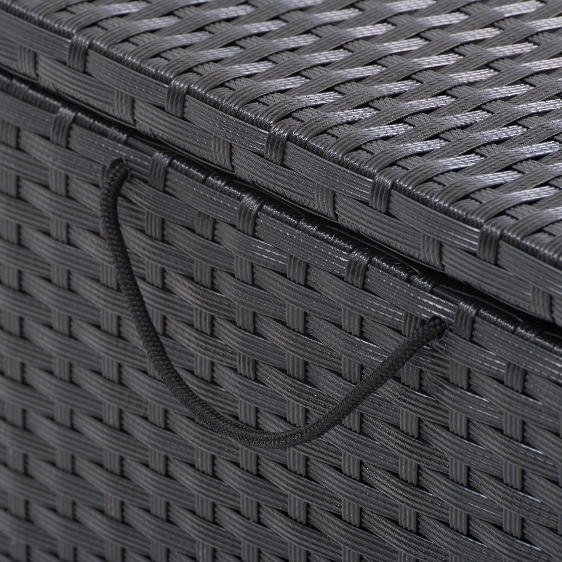 black weave Outdoor Cooler Table Parksville Collection detail image by CorLiving#color_textured-black-weave