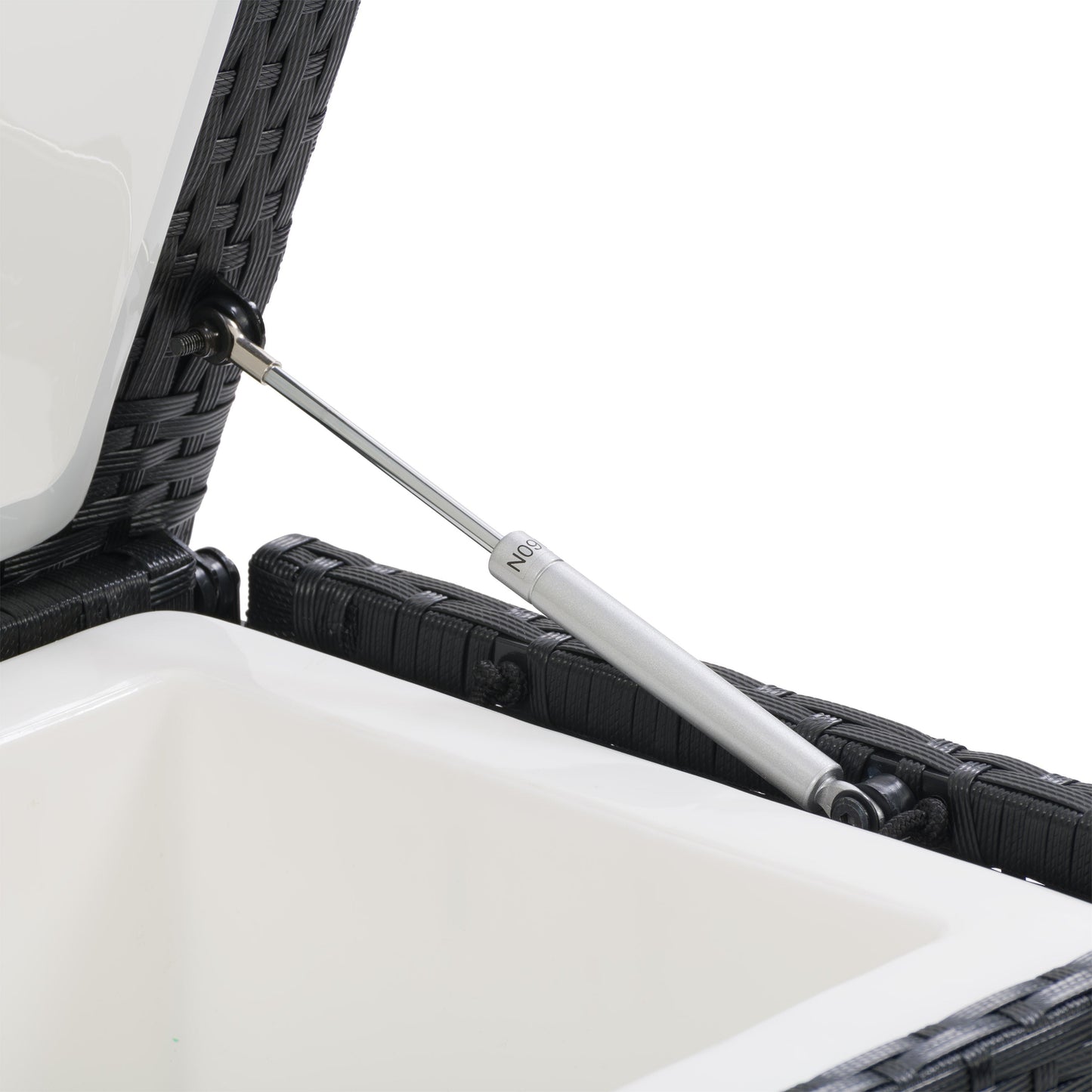 black weave Outdoor Cooler Table Parksville Collection detail image by CorLiving#color_textured-black-weave