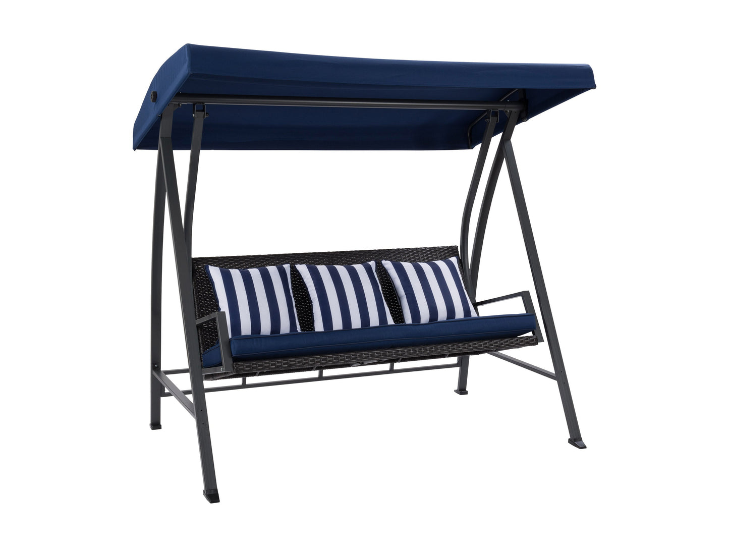 navy blue Patio Swing With Canopy Flora Collection product image by CorLiving#color_navy-blue