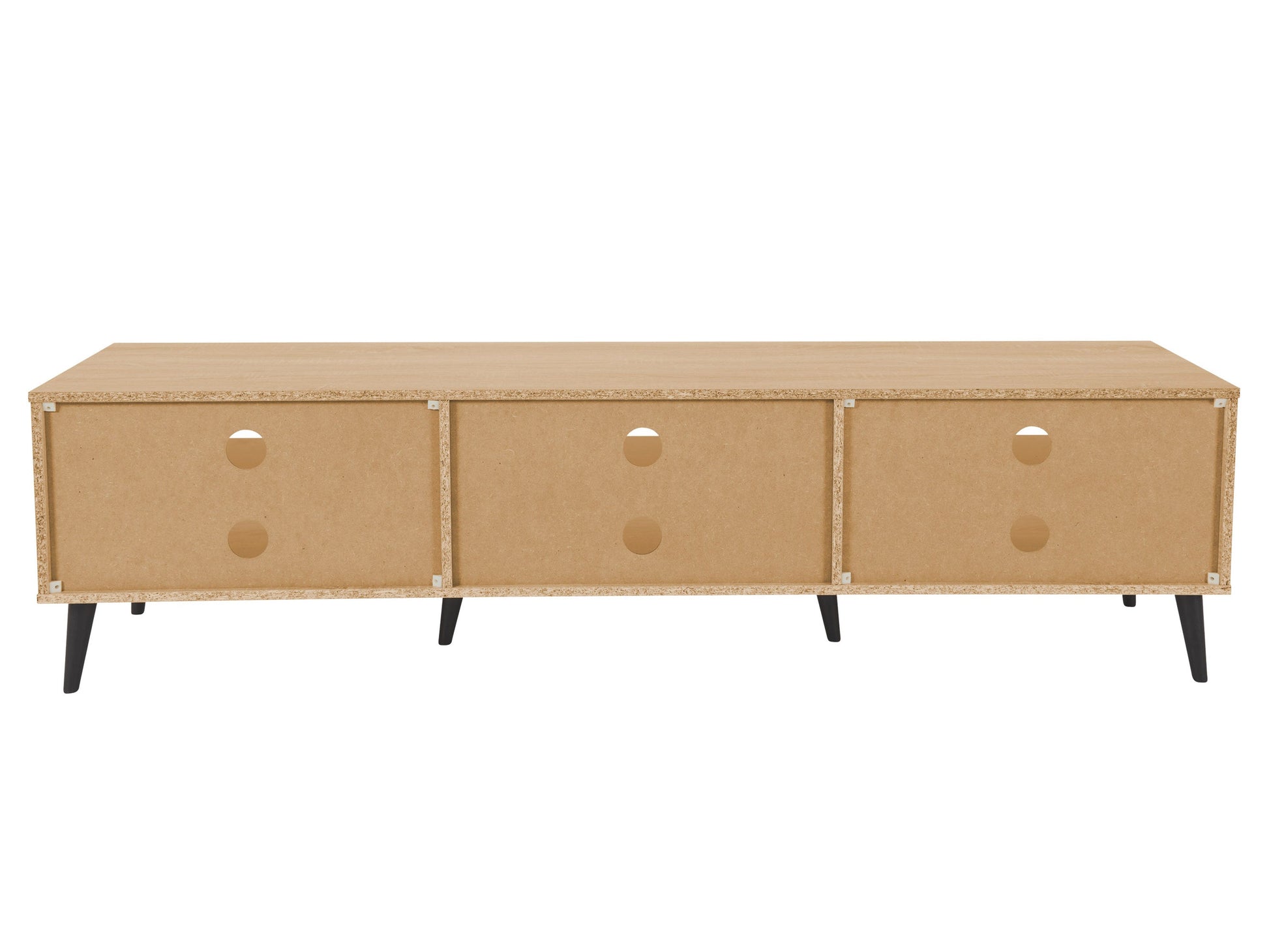 light wood and grey TV Bench with Open Shelves, TVs up to 85" Cole Collection product image by CorLiving#color_cole-light-wood-and-grey