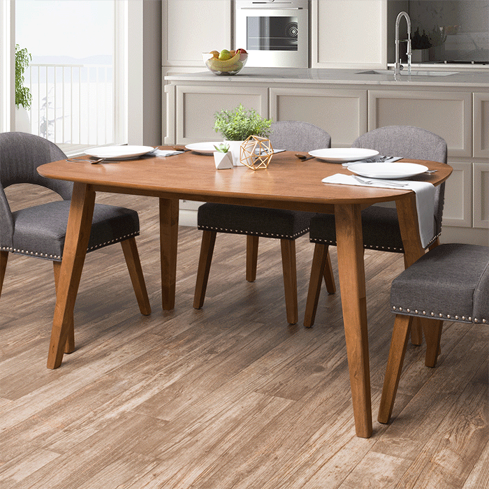 hazelnut Mid Century Modern Dining Table Tiffany Collection product image by CorLiving#color_hazelnut