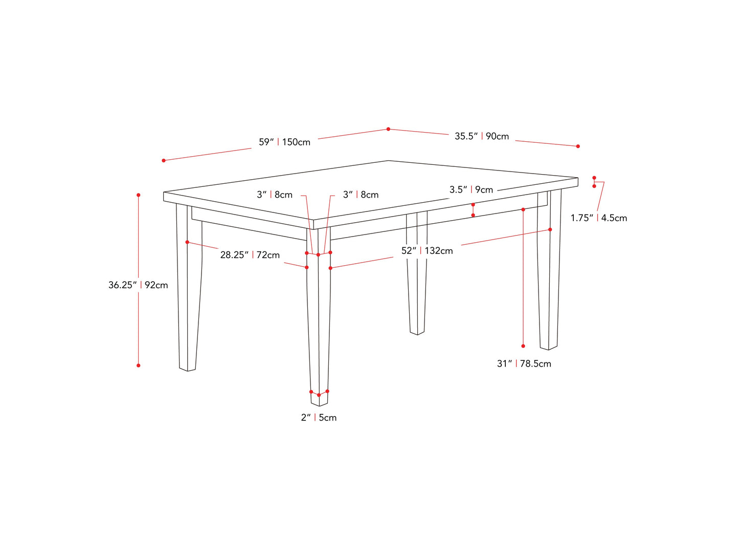 washed grey and black 7 Piece Counter Height Dining Set New York Collection measurements diagram by CorLiving#color_new-york-washed-grey-and-black